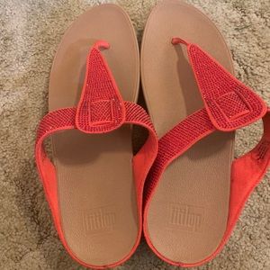 Fitflop Red Sparkle Sandals, Size 11